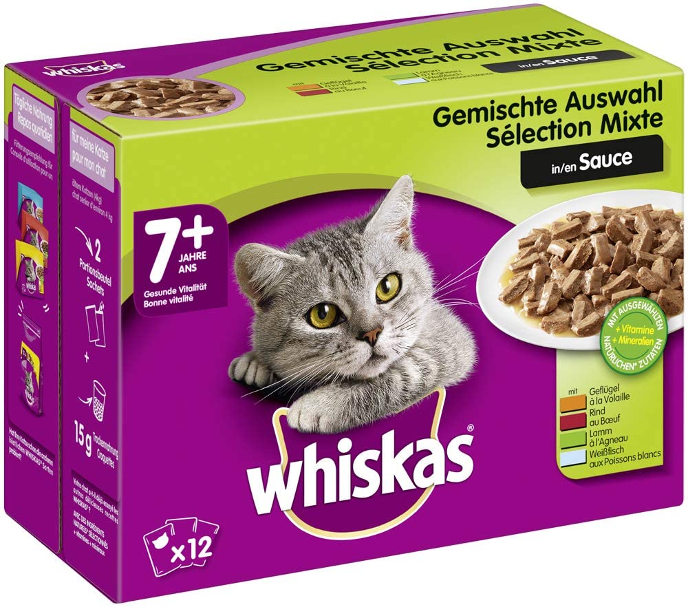 Whiskas Nassfutter, Alleinfutter für Katzen ab 7 Jahren