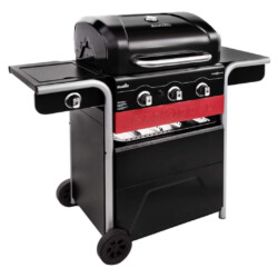 Char Broil 2 in 1 Gasgrill & Holzkohlegrill<br><br> Produktbild Char-Broil Gas2Coal®: Hybrid Grill - 3 Brenner Gas & Kohlegrill mit Seitenbrenner, schwarz. Elektronische Zündung, Deckelthermometer, Warmhalterost, Edelstahlbrenner