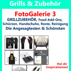 GRILLZUBEHÖR & Ersatzteile<br><br> Infografik Fotoalbum Grillen Galerie 3 GRILLZUBEHÖR: Grillhandschuhe, Grillschürzen, Grillbesteck, Grill Food Add-Ons, Grillreinigung, Grillabdeckungen