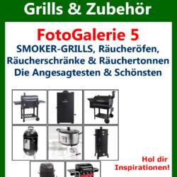 Smoker & Räucheröfen.<br><br> Infografik Fotoalbum Grillen Galerie 5 Smoker und Smoker-Grills, Räucheröfen, Räuchertonnen, Räucherschränke