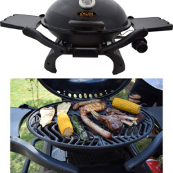 ACTIVA transportabler Gasgrill<br><br> Produktbild ACTIVA Gasgrill mit Piezozündung: Kleiner Tischgrill für bis zu 4 Personen. Edelstahl Brenner 3,4 kW. Gusseisen, Grill & Rost. Kompakt & transportabel. Grillpartys Garten, Balkon, Terrasse, Camping, Picknick. Kunststoffrahmen mit Tragegriffen, 2 Seitenablagen mit Haken für das Grillbesteck.,