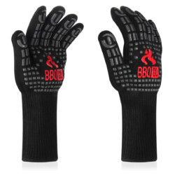 INKBIRD Grillhandschuhe, hitzebeständig bis 800°C, Produktbild INKBIRD Grillhandschuhe: Hitzebeständige, Grillhandschuhe mit 800°C Extrem Hitzebeständige, rutschfest Ofenhandschuhe Backhandschuhe, Silikonisolierte Handschuhe zum Backen, Grillen, Kochen