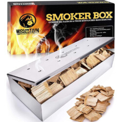 Mountain Grillers Räucherbox aus Edelstahl<br><br> Produktbild Mountain Grillers Räucherbox aus Edelstahl für BBQ - Smokerbox zum Anräuchern. Für Kugelgrill, Kohlegrill, Gasgrill. Für Räucherchips mit praktischem Klappdeckel