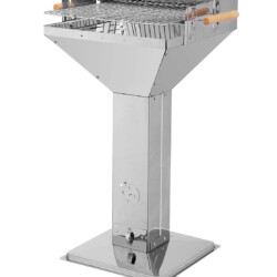 TEPRO Holzkohlegrill, Trichtergrill Vista<br><br> Produktbild Tepro Holzkohlen Edelstahl, Trichtergrill Vista. Säulen Holzkohlegrill, Standgrill mit Kaminzugeffekt. Einfache Bedienung, bequeme Reinigung durch Ascheauffangbehälter Silber