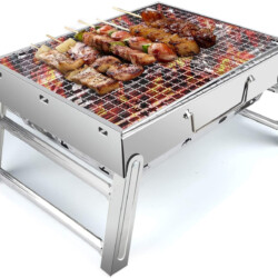 UTTORA Holzkohlegrill tragbar, faltbar<br><br> UTTORA Grill Edelstahlgrill, BBQ Barbecue, faltbarer Grill, tragbarer Holzkohlegrill